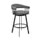 Armen Living Naomi and Chelsea 3-Piece Counter Height Dining Set in Black Metal and Gray Faux Leather SETNMCHGRBL3 - alternate 6
